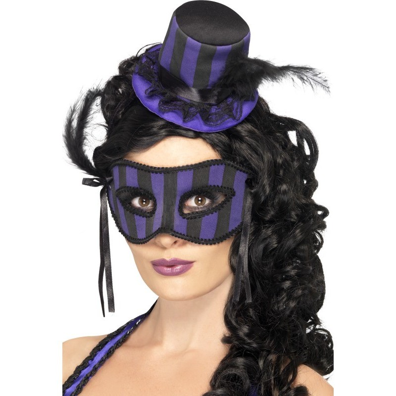 Mascara Can Ya sombrero y m 225 scara de can can p 250 rpura y negro Mascara Can Ya sombrero y m 225 scara de can can p 250 rpura y negro