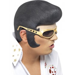 Casco De Elvis Con Tupé Y Gafas De Sol