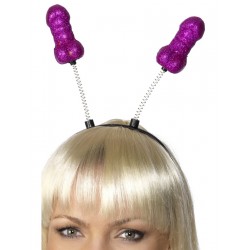 Diadema de antenas con penes de purpurina