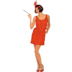 Disfraz de Bailarina de Charleston de los Años 20 en Rojo