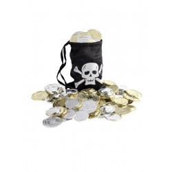 Bolsa Negra De Pirata Con Monedas