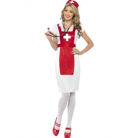 Disfraz de Enfermera Blanca y Roja