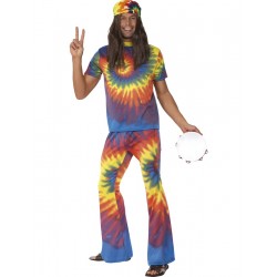 Disfraz De Hippie Con Traje De Tinte A Nudos